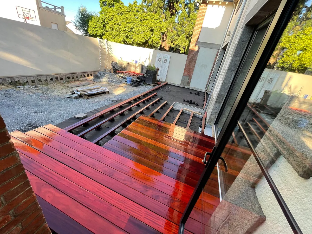 Wanted French doors and a beautiful deck, so I gave myself a task. Results after many, many weekends. 