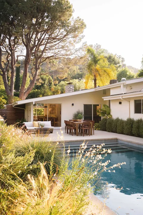 Mid-century residence with a pool in Nichols Canyon, Los Angeles.