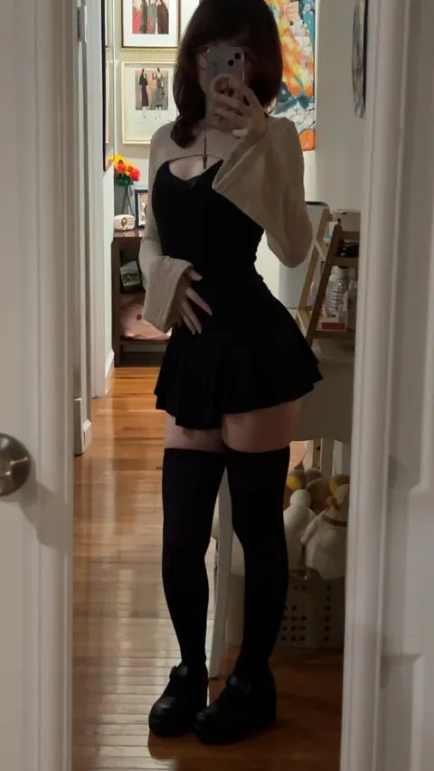 Black dress + shrug