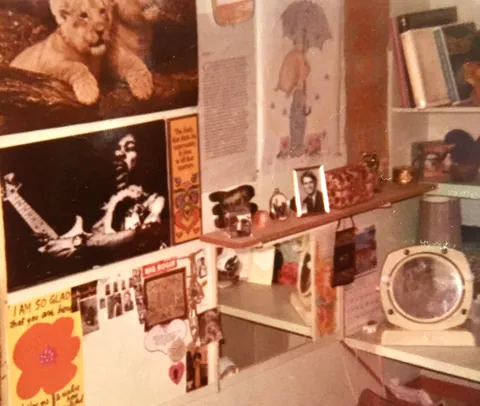 In my college dorm room, 1971