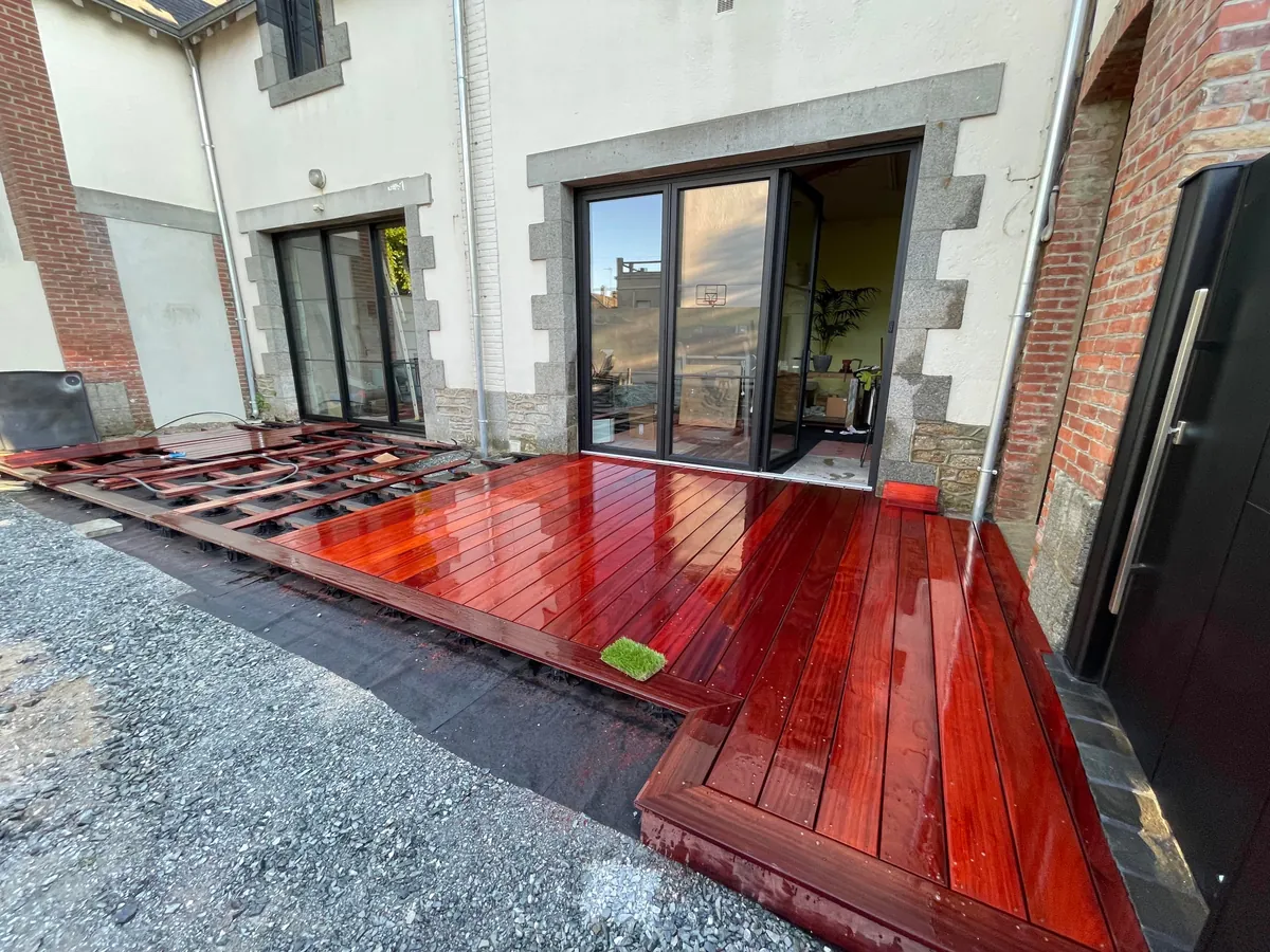 Wanted French doors and a beautiful deck, so I gave myself a task. Results after many, many weekends. 