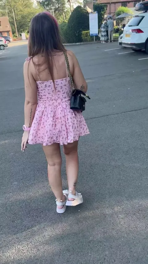Sundress, buttplug and no underwear…I love being a naughty little slut in public