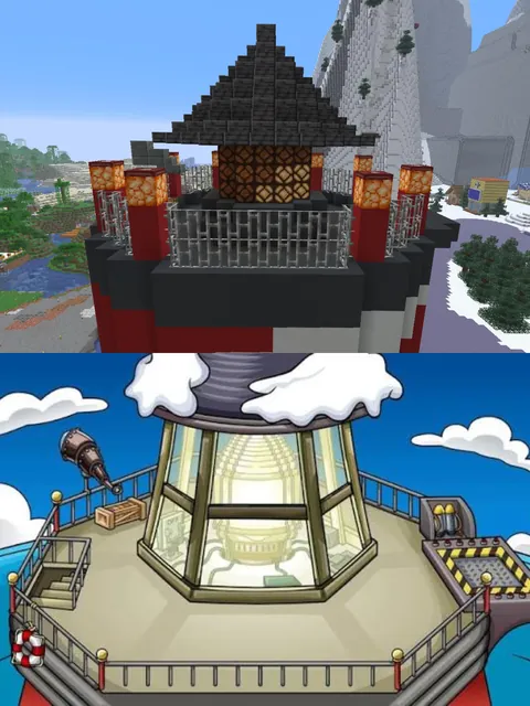 I rebuilt Club Penguin Island 1:1 in Minecraft Survival