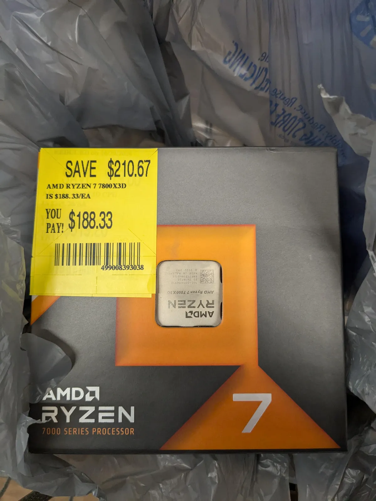 $206 for a 7800x3d new in box, thanks Walmart!