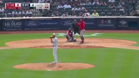 The boo birds are out at Yankee Stadium after this low-effort play from Trent Grisham, who didn't play the ball aggressively and allowed a single to be turned into a double. Yankees lost 8-4.