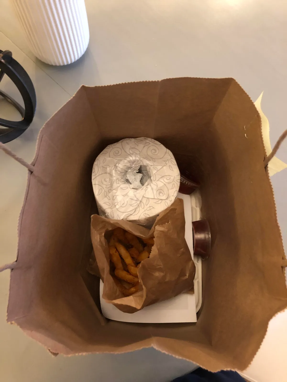 The Korean taco place we got takeout from gave us a roll of toilet paper with our meal.