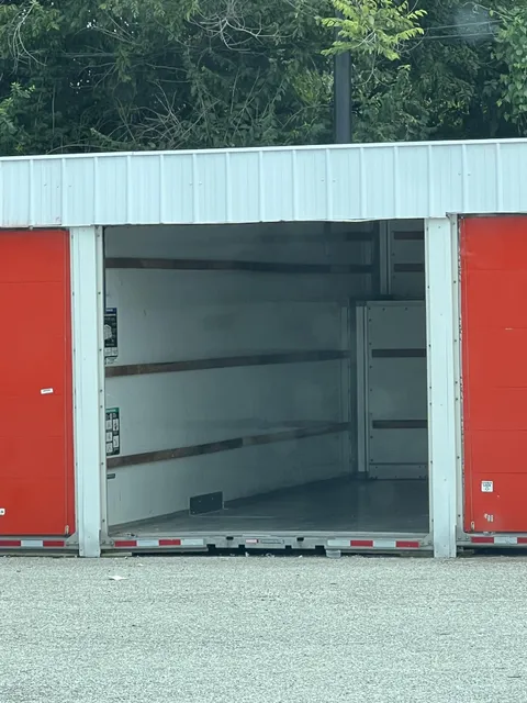 U-Haul storage units at this St Louis location are old truck bodies removed from their chassis.