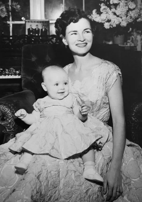 When I was a baby my mom made us matching party dresses, 1954