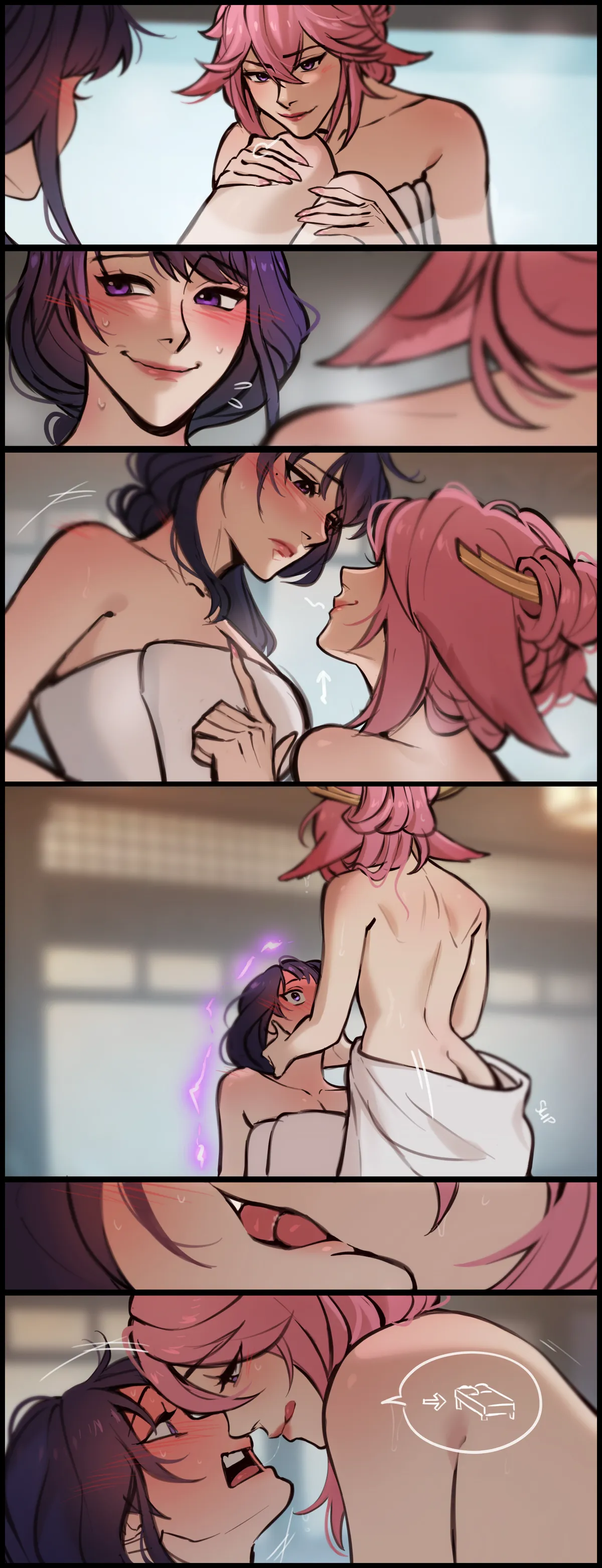 Time to move the action from the hot springs to bed (wiistef) [Genshin Impact]