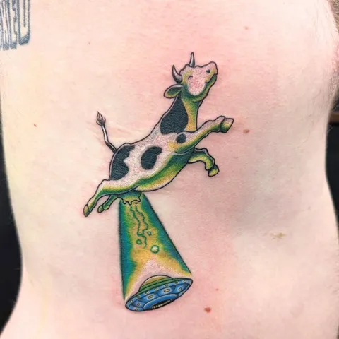 Cow Abducting UFO by Mia at Saints &amp; Sinners, Victoria