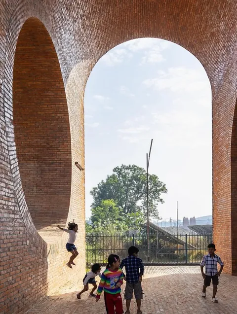 The magic of bricks.🧱 This is the Lumbini Museum, Nepal, designed by the Kenzo Tange, 1978