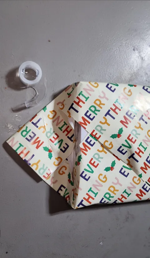 If you cut your wrapping paper to small, Try turning the gift 45 degrees!