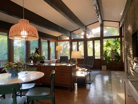 My favorite cozy lounge room, golden hour