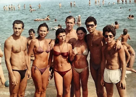 On the beach, USSR, 1980s