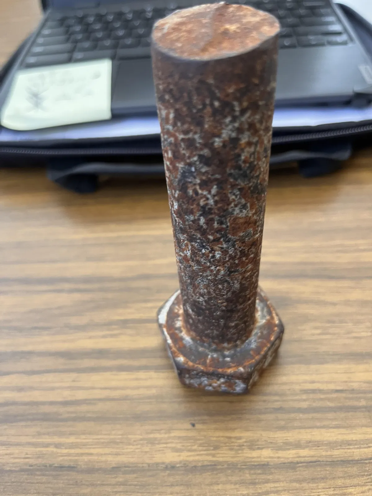 My public safety teacher has a bolt from the twin towers after the collapse