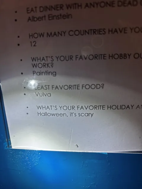 Started a new job, they posted my “get to know the new guy” with a slight typo for all my coworkers to see.