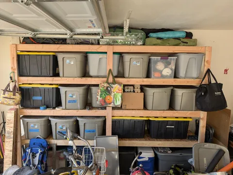 Made some shelves for my garage last year and the pictures just popped up in my memories. Kind of proud of them.