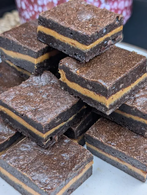[homemade] 100 hour brownies with biscoff cookie butter