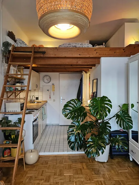 18sqm (194sqft) studio flat with built-in loft bed