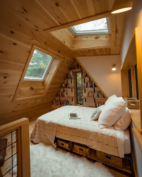 Cozy Loft Bedroom with Skylights