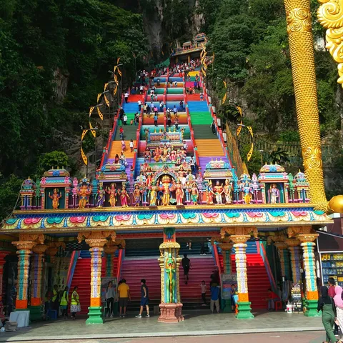 Colorful steps leading to Batu caves, Malaysia