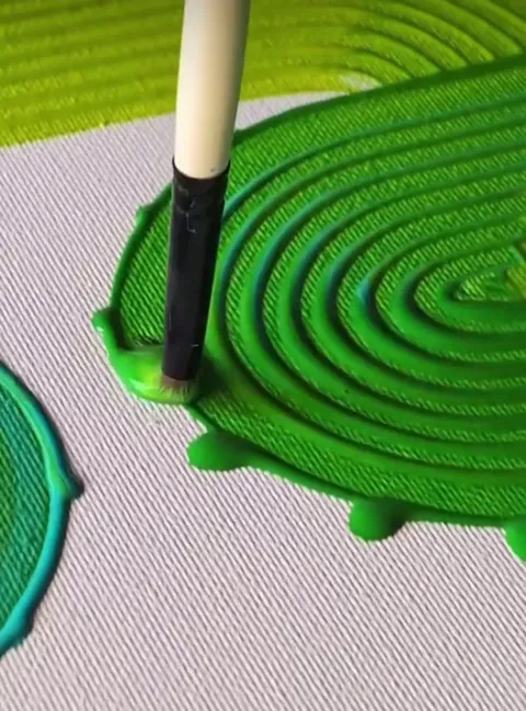 Green acrylic on canvas