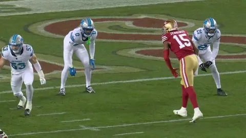[Highlight] Jauan Jennings blocks Terrion Arnold through and well after the whistle, and Kerby Joseph retaliates by shoving Jennings into the stands. Jennings and Joseph received offsetting personal foul penalties