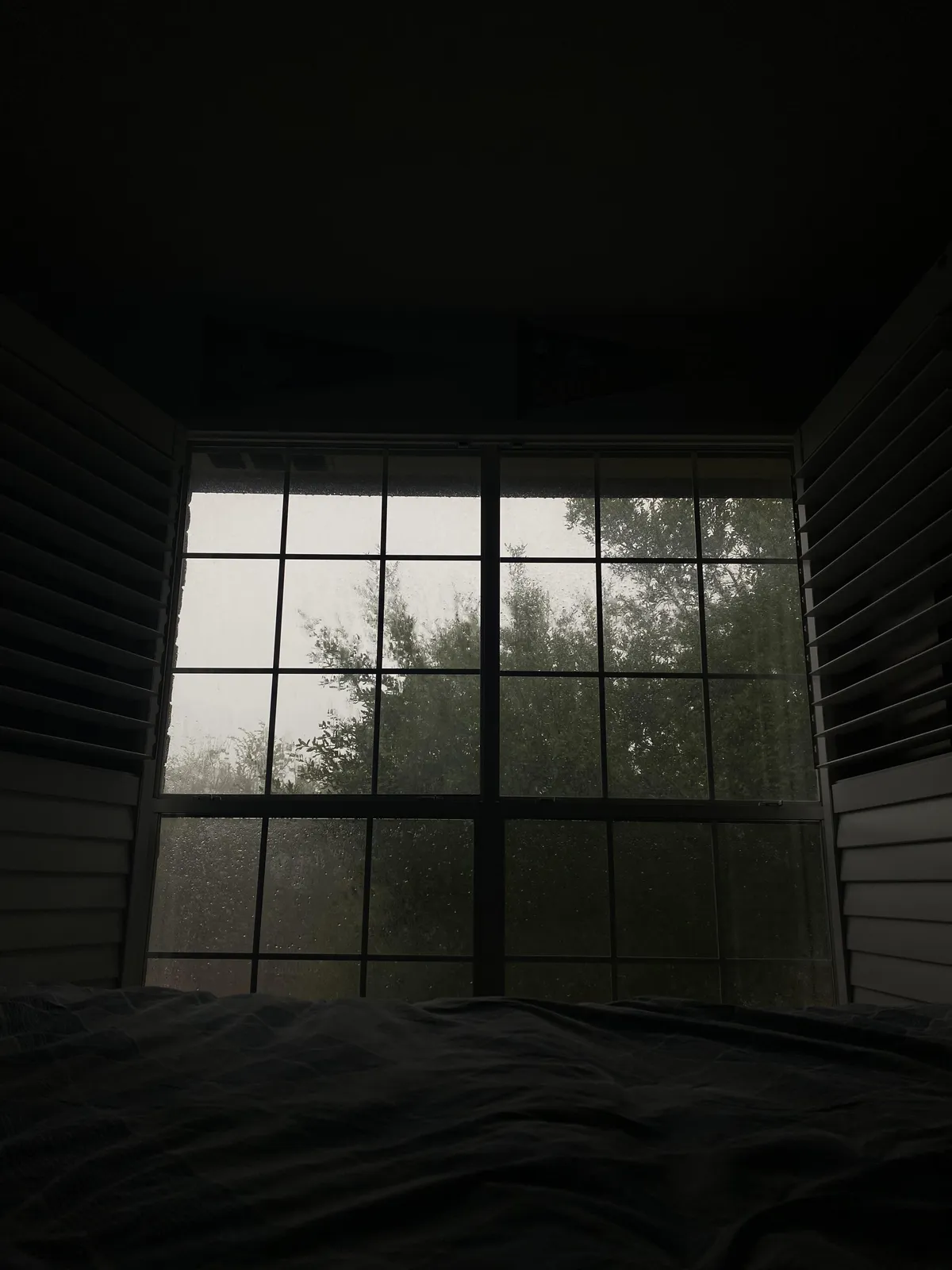 My bedroom during a morning thunderstorm. 