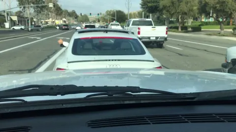 Idiot gives me the finger then slams on his brakes. I get hit from behind. He tried to tell the police he stopped because I hit him, got real sheepish when I said I had video. Please enjoy me yelling and the fact that my car turned on classical music when I got hit lol.