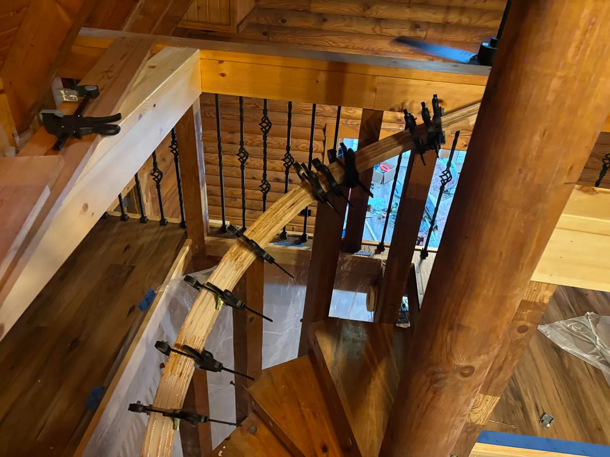 Made a spiral staircase railing for my cabin
