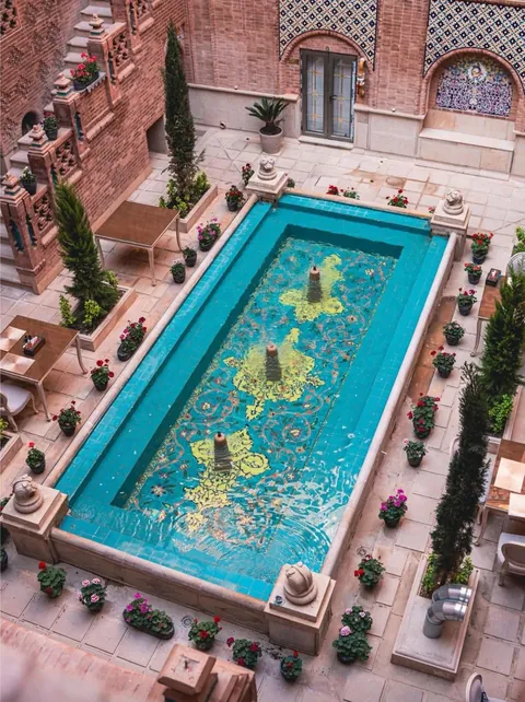 Youtab Hotel in Shiraz, Iran. Recently built in accordance with classical  Iranian Architecture