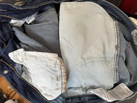 The pocket depth on my women’s jeans vs. the pocket depth on my men’s jeans.