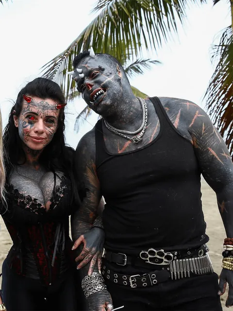 [Sensitive Content] Michel Praddo, known as "Diabão" (big devil), celebrated the end of the mask mandate by completely removing his ears. Around 85% of his body is covered in ink, he turns 50 later this year.