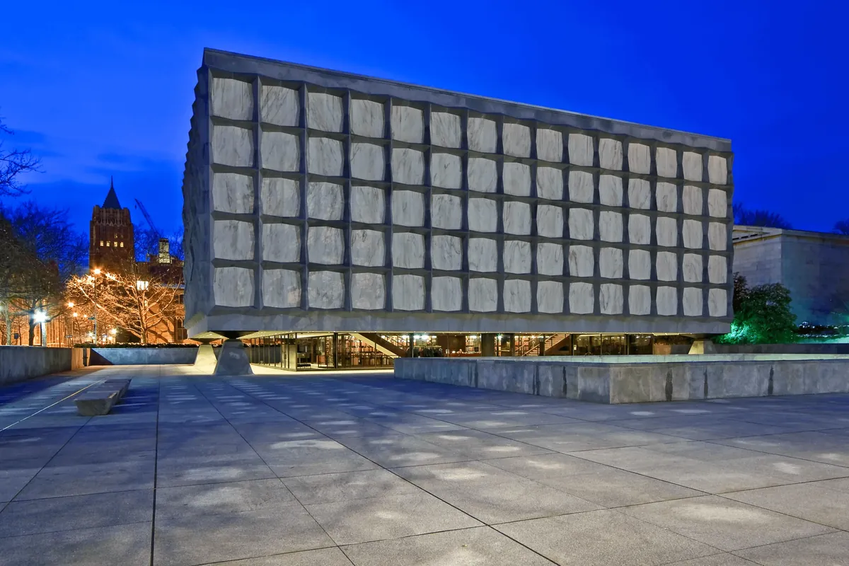 Beinecke Rare Book &amp; Manuscript Library, Yale University, New Haven, Connecticut, USA. Architect Gordon Bunshaft, 1963.
