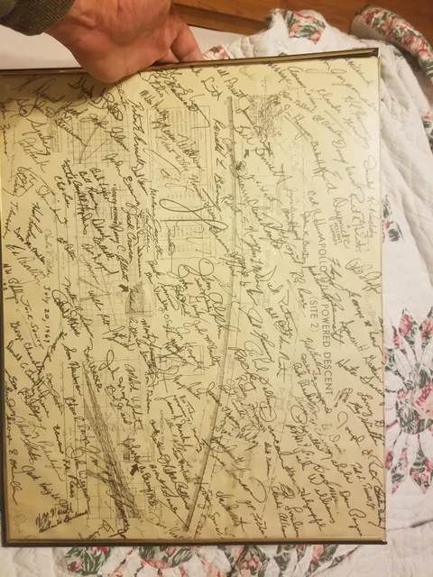 My grandmother did basically stenography work for NASA in 1969 and got all these signatures on I think it’s a blueprint paper. How much would this be worth? Or can you tell me a better community where I can ask about this?