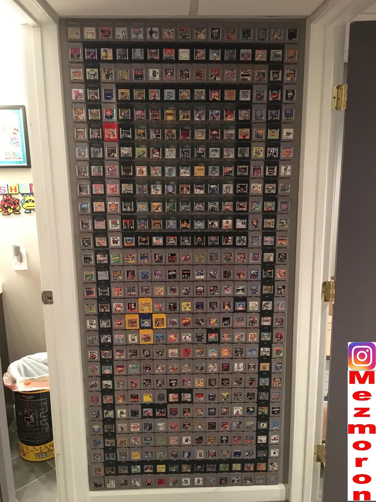 This is my Gameboy mosaic made out of Gameboy games! Note: No games were harmed and all are removable and playable!