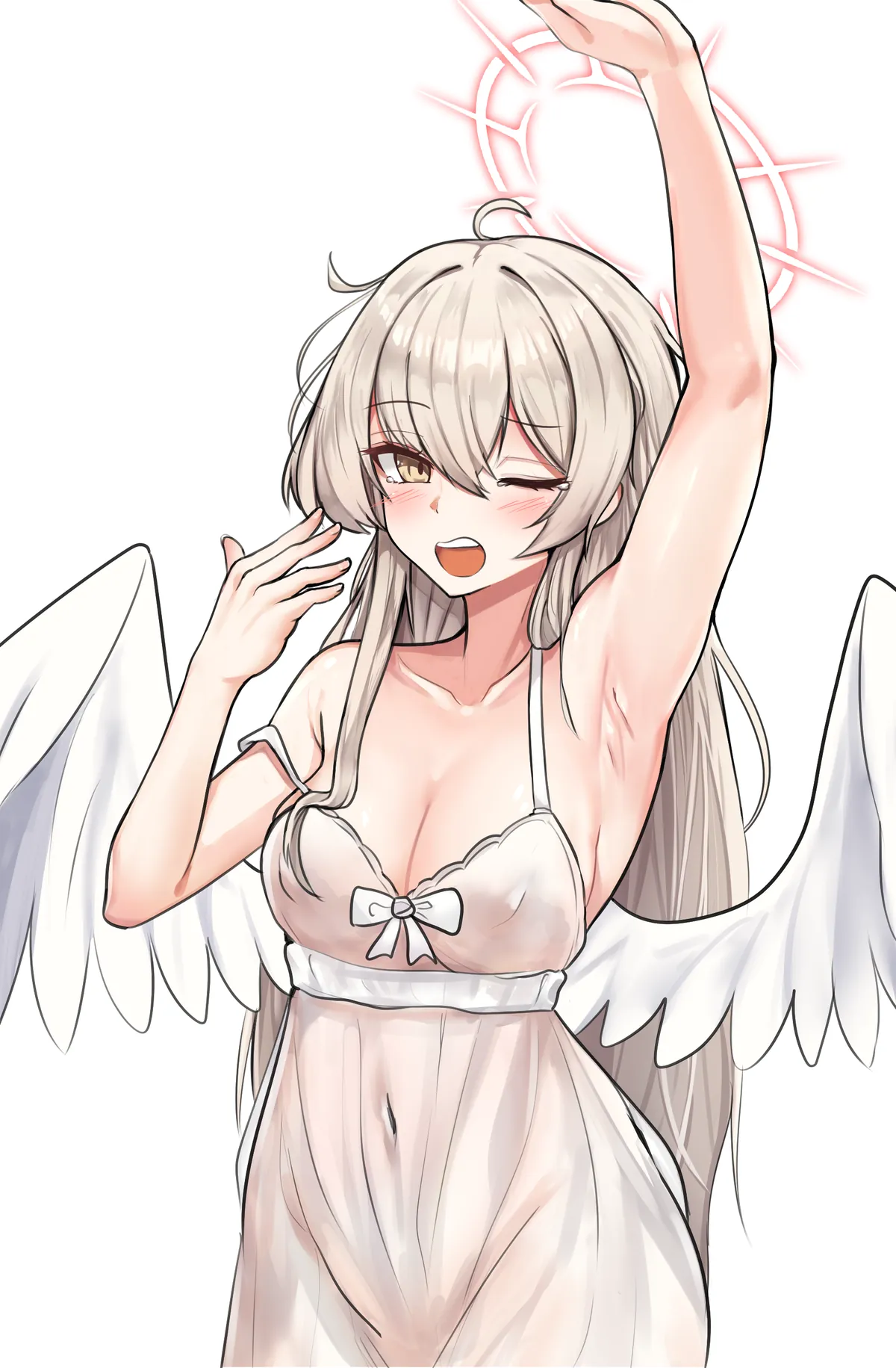 Kirifuji Nagisa in nightgown (qualthis197) [Blue Archive]