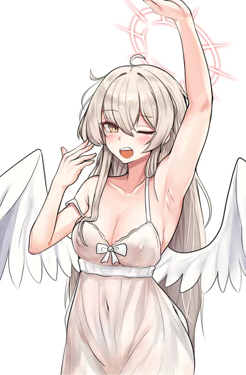 Kirifuji Nagisa in nightgown (qualthis197) [Blue Archive]