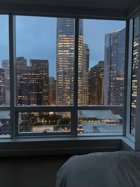 Our bedroom on cloudy or foggy evenings