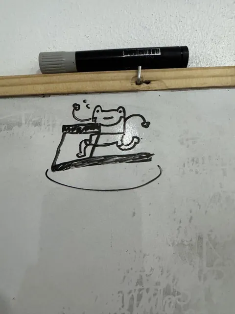 I drew this frog at my gym and ppl liked it so much I make a different one every week