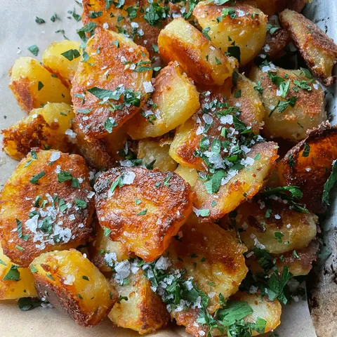[Homemade] Roast potatoes + cheeseburgers
