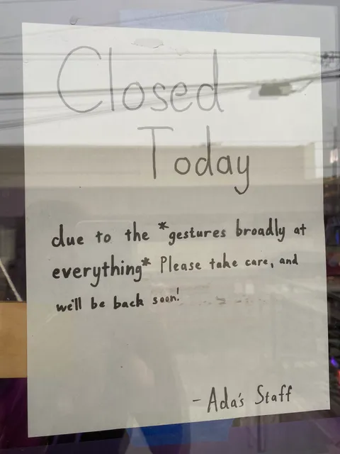 Bookstore’s Closed Sign in Seattle