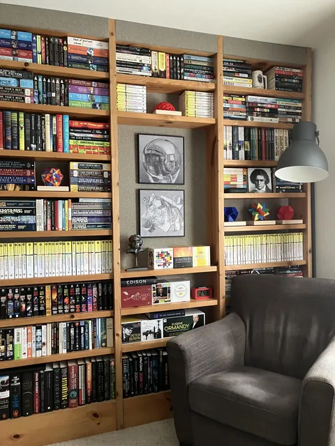 We Have A Cozy Corner Next To Our (Mostly) Science Fiction Collection