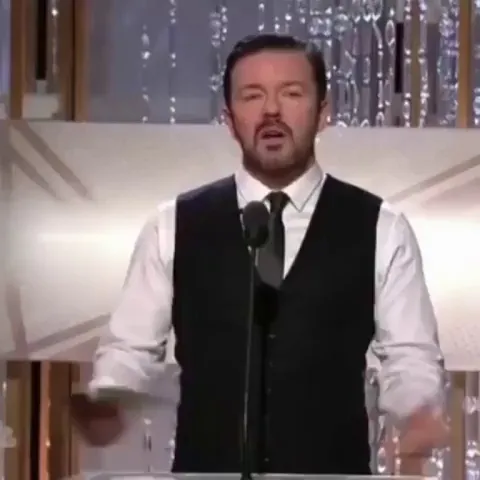 Ricky Gervais introducing Tom Hanks and Tim Allen at the Golden Globes