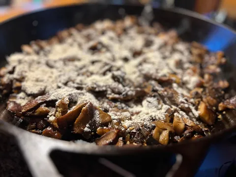 [homemade] baked mushroom Marsala tortiglioni