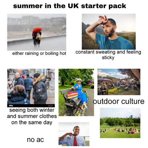 Summer in the uk starter pack