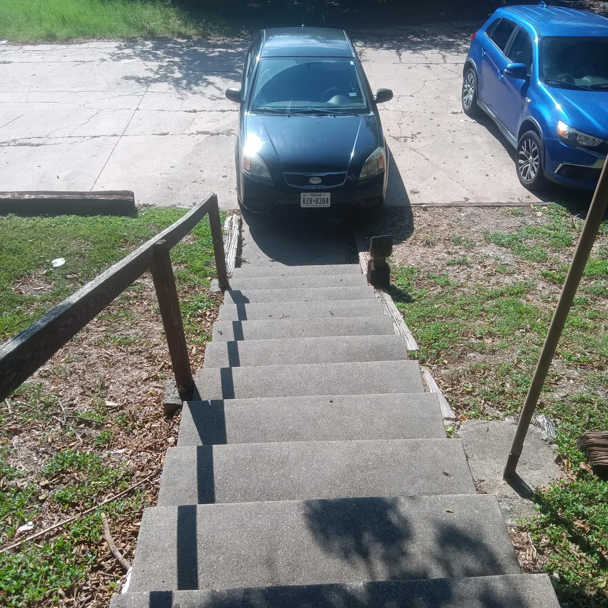 Is this rude and if so what should I do about it? This is the stairs that lead to the parking lot for all of my neighbors.