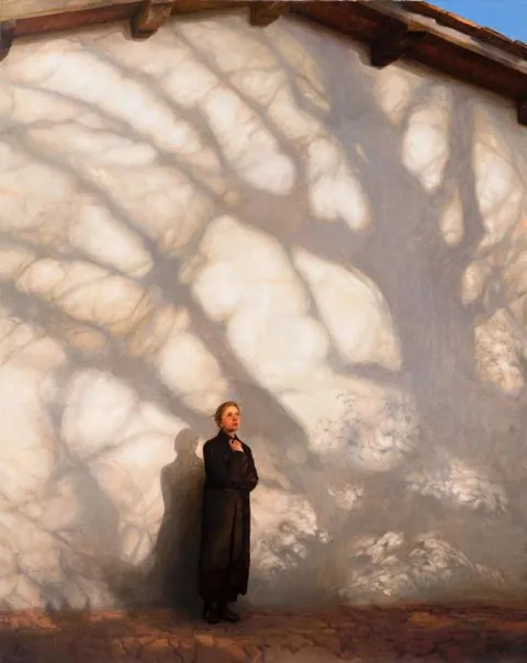 Among the Shadows, Andrii Kateryniuk, oil on canvas, 2025