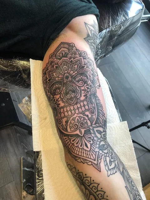 Geo Sleeve progress, Joe Mullan, Joker Tattoo, Belfast