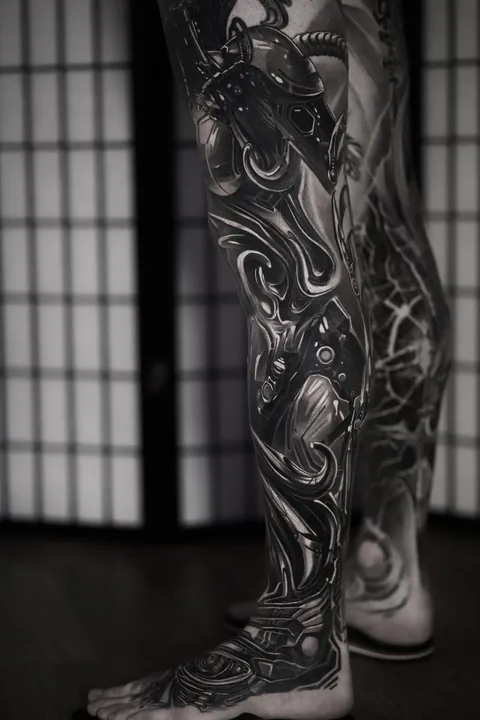 Two leg sleeves done by Tattoo Artist Vas, shop Chronic Ink. Brooklyn, NY